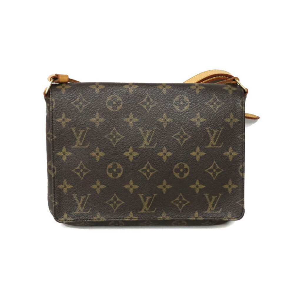 Louis Vuitton Musette Tango Long Monogram Shoulder Bag Canvas Leather Brown